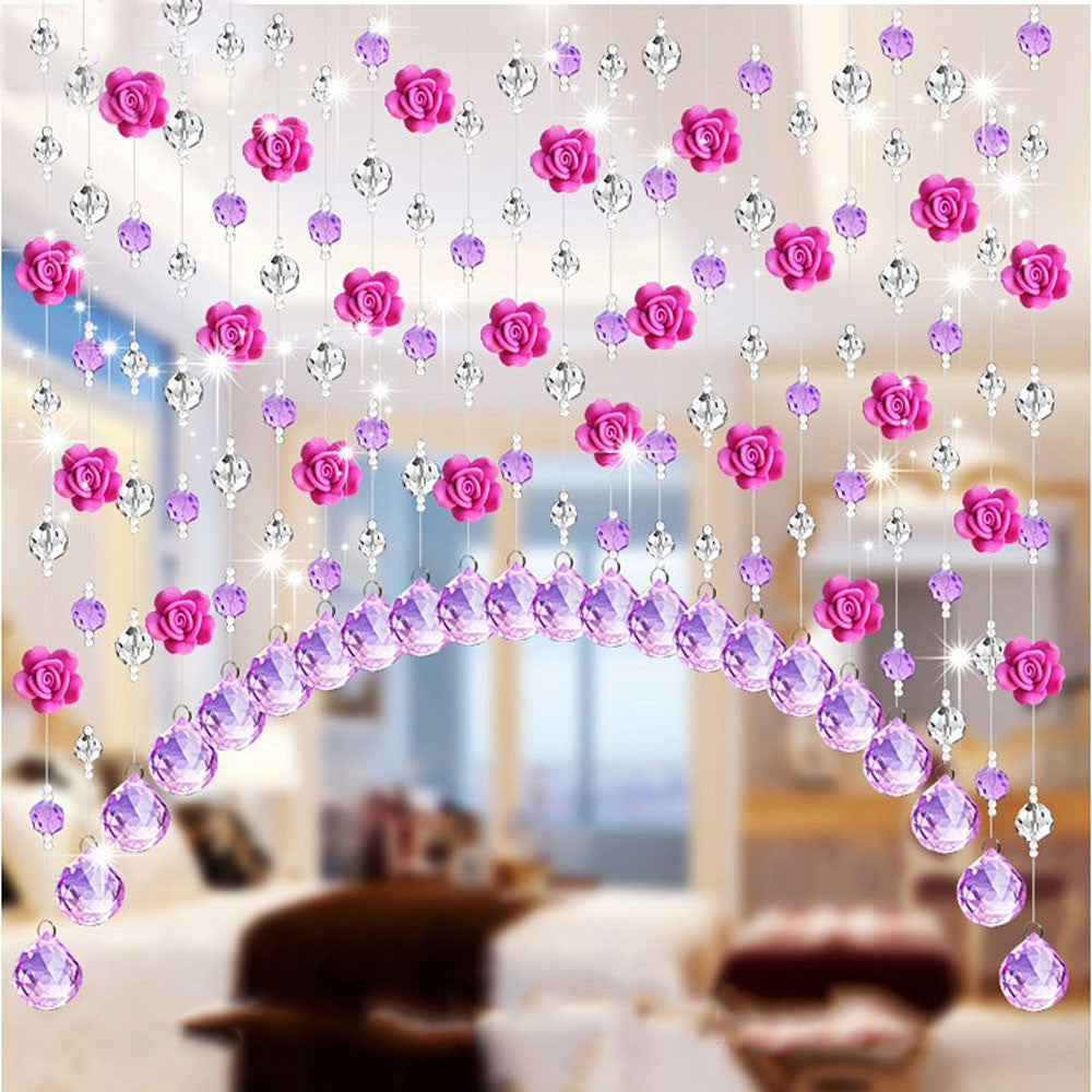 Crystal Glass Rose Bead Curtain