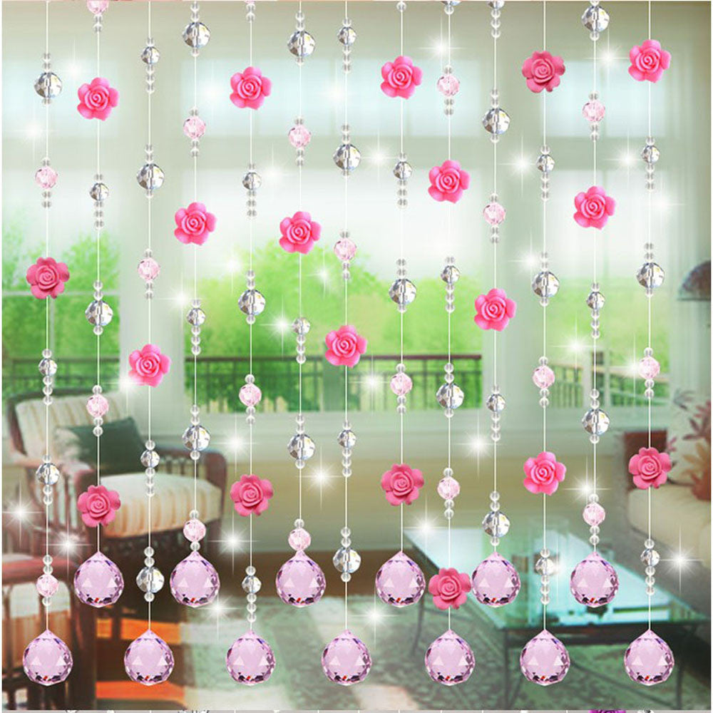 Crystal Glass Rose Bead Curtain