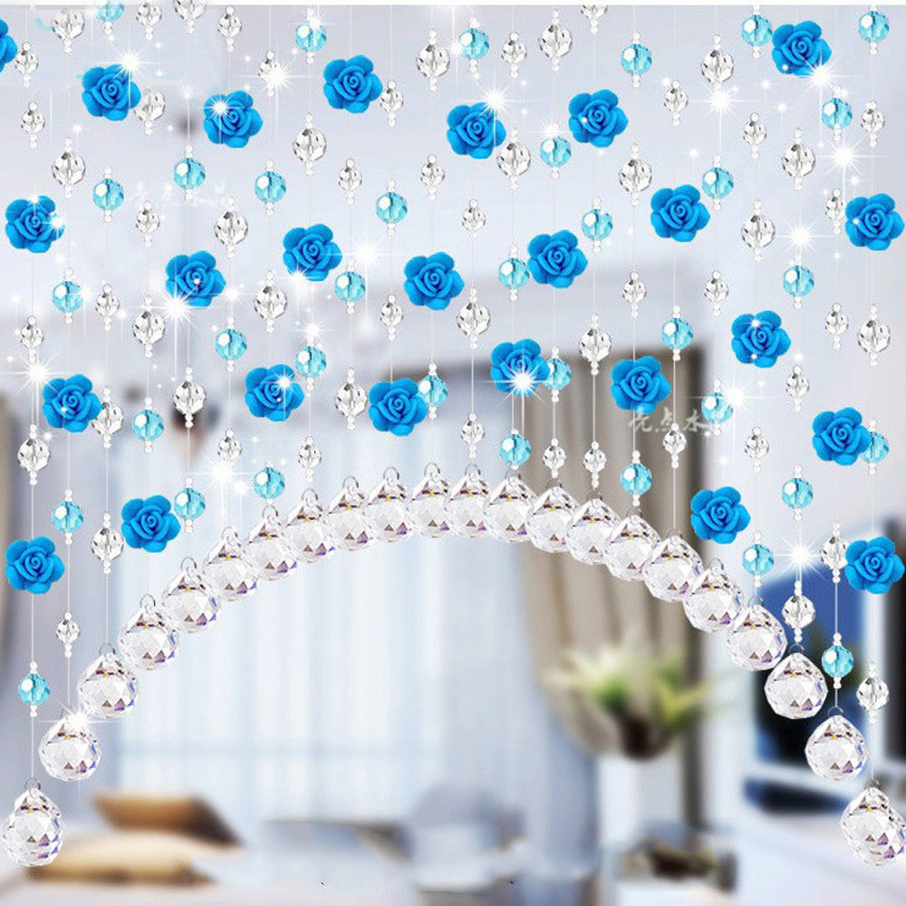 Crystal Glass Rose Bead Curtain