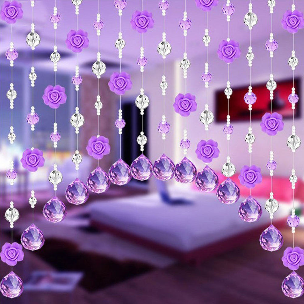 Crystal Glass Rose Bead Curtain