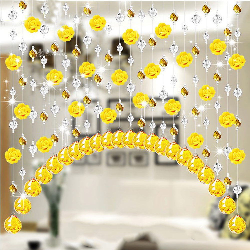 Crystal Glass Rose Bead Curtain