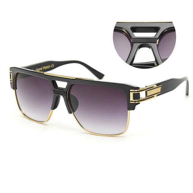 Luxury Men Vintage Oversize Square Sunglasses
