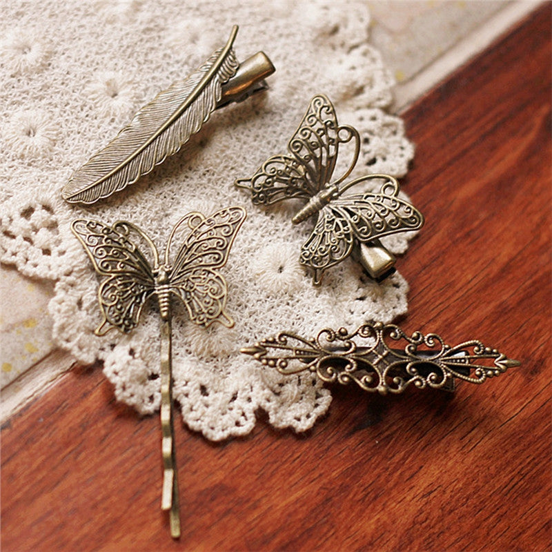 Vintage Bronze Hair Clips