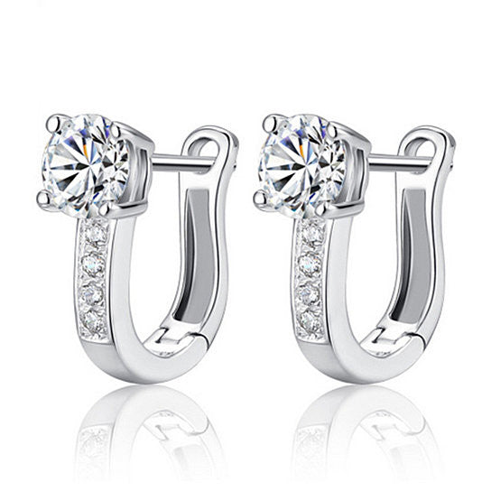 Simulated Diamond Huggie Earrings